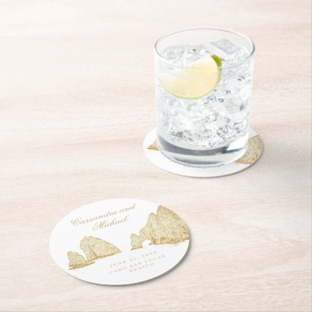 Posavasos Redondo De Papel El Arco |  Cabo San Lucas MEXICO (In situ)