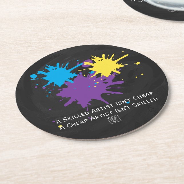 Posavasos Redondo De Papel El arte no es barato (En perspectiva)