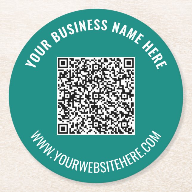 Posavasos Redondo De Papel El código QR del personalizado y el ajuste de colo (Anverso)