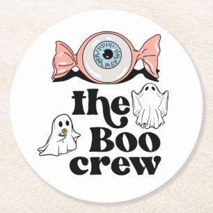 Posavasos Redondo De Papel El equipo de Boo   Escuadrón de Halloween Spooktac