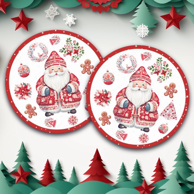 Posavasos Redondo De Papel El Escandinavo Santa Claus Red (Subido por el creador)