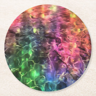 Posavasos Redondo De Papel El Fin Del Arte Abstracto Del Arcoiris