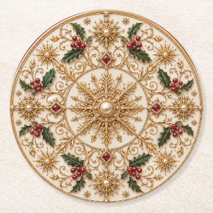 Posavasos Redondo De Papel El Mandala Imperial de Invierno