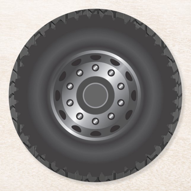 Posavasos Redondo De Papel El monster truck cansa #1 (Anverso)