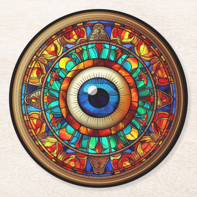Posavasos Redondo De Papel El ojo del dragón (Anverso)