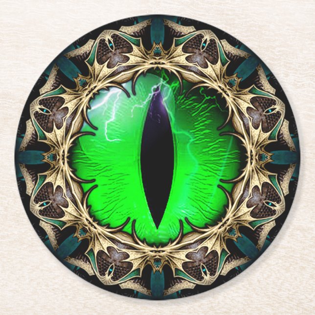 Posavasos Redondo De Papel El ojo del dragón (Anverso)