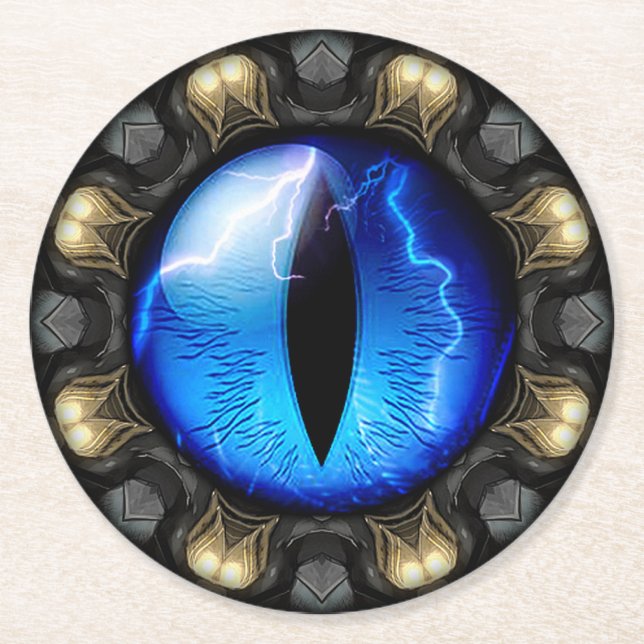 Posavasos Redondo De Papel El ojo del dragón (Anverso)