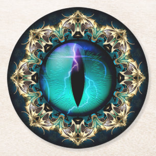 Posavasos Redondo De Papel El ojo del dragón