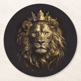 Posavasos Redondo De Papel ¡El Rey! El no tan cobarde león de Oz