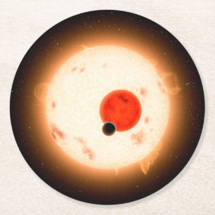 Posavasos Redondo De Papel El sistema Kepler-16.