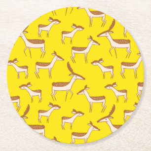 Posavasos Redondo De Papel El venado y la familia