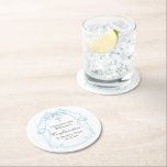 Posavasos Redondo De Papel Elegant Blue Ribbon Bow Confirmation Party<br><div class="desc">A cute blue ribbon and bow surrounds your elegant confirmation party paper coaster for your little boy. A beautiful Christian cross is above the details for your baptized child. Lovely religious for your Catholic baptism or confirmation ceremony.</div>