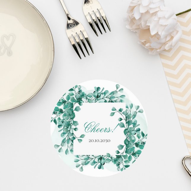 Posavasos Redondo De Papel Elegant Greenery Wedding Coaster (Subido por el creador)