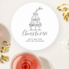 Posavasos Redondo De Papel Elegant Hand Drawn New Years Eve Party Paper Plate
