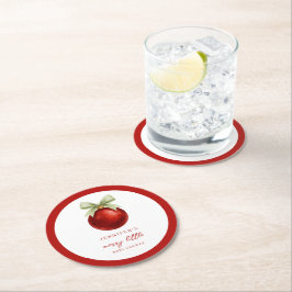Posavasos Redondo De Papel Elegant Merry Little Christmas Baby Shower