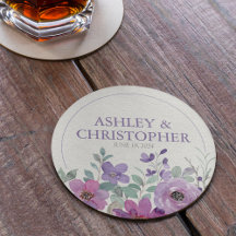 Elegante Boda floral de acuarela de lavanda