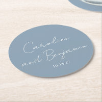 Elegante Boda Minimalista personalizado Dusty Blue