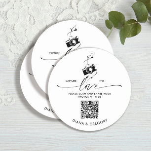 Posavasos Redondo De Papel Elegante captura de código QR Compartir fotos de a