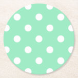 Posavasos Redondo De Papel Elegante Casa Blanca Moneda Verde Vintage<br><div class="desc">Montura De Papel Redondo De La Planta Vintage Verde De Mint Blank Elegante Y De Punto Blanco.</div>