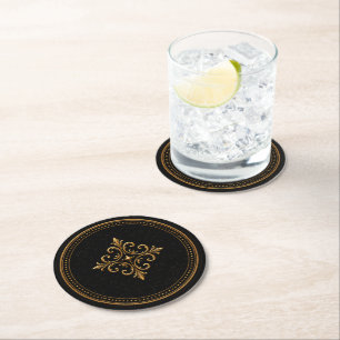Posavasos Redondo De Papel Elegante Coaster de Boda Gótica Oscura