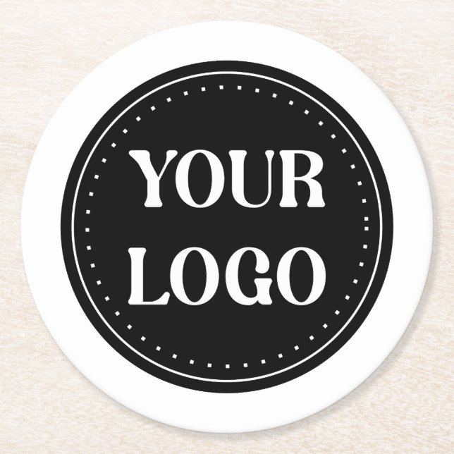 Posavasos Redondo De Papel Elegante, contemporáneo, refinado y personalizable (Anverso)