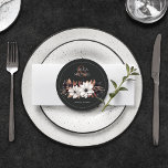 Posavasos Redondo De Papel Elegante escayola de papel redondo de roya negra f<br><div class="desc">Estos elegantes cascos de bodas presentan un hermoso diseño floral en negro,  barro cotta,  óxido y gris.</div>