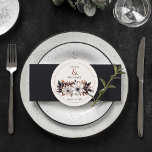 Posavasos Redondo De Papel Elegante óxido floral negro<br><div class="desc">Estos elegantes cascos de bodas presentan un hermoso diseño floral en negro,  barro cotta,  óxido y gris.</div>