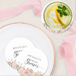 Posavasos Redondo De Papel Elegante Rubor Pink Rose Gold Bridal/Baby Shower<br><div class="desc">La elegante tostadora de la ducha con un bonito detalle floral en tonos rosa y oro rosa. Detalles modernos de caligrafía escrita a mano. Posibilidad de cambiar el texto a la ducha de bebé o a la ducha de pareja usando la caja de texto proporcionada. Parte de nuestra colección "Elegance...</div>