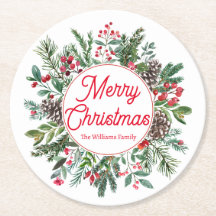 Elegante Vegetación Invernal Feliz Navidad Letra R