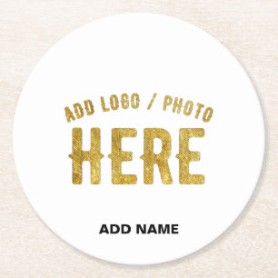 POSAVASOS REDONDO DE PAPEL ELEGANTES PERSONALIZABLES BLANCOS MODERNOS VERIFIC