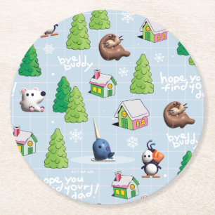 Posavasos Redondo De Papel Elf the Movie Adiós, Buddy, Espero Que Encuentre