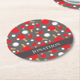 Posavasos Redondo De Papel Equipo de ping pong