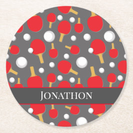 Posavasos Redondo De Papel Equipo de ping pong