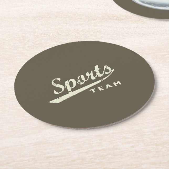 Posavasos Redondo De Papel Equipo deportivo genérico (En perspectiva)