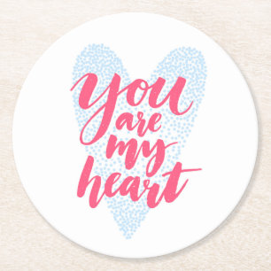Posavasos Redondo De Papel Eres Mi Corazón