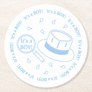 Posavasos Redondo De Papel ¡Es un niño! invitación