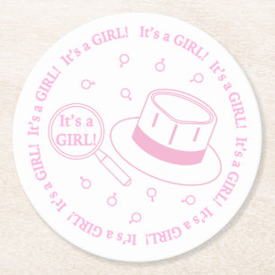 Posavasos Redondo De Papel ¡Es una niña! anuncio