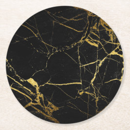 Posavasos Redondo De Papel escayola de papel redondo de mármol negro