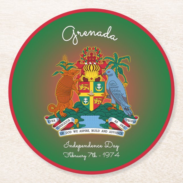 Posavasos Redondo De Papel Escudo de armas de Granada (Anverso)