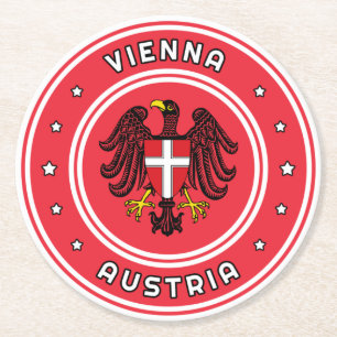 Posavasos Redondo De Papel Escudo de armas de Viena, Austria