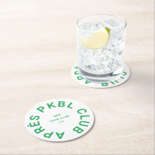 Posavasos Redondo De Papel Escudo del club PKBL Après Verde