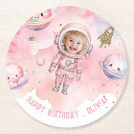 Posavasos Redondo De Papel Espacio Ultraterrestre Primer viaje alrededor del 