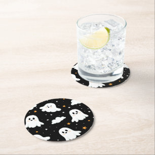 Posavasos Redondo De Papel Espeluznante estela de estela nublada de Halloween