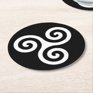 POSAVASOS REDONDO DE PAPEL ESPIRAL CELÁTICA TRIPLE DE TRISKELION