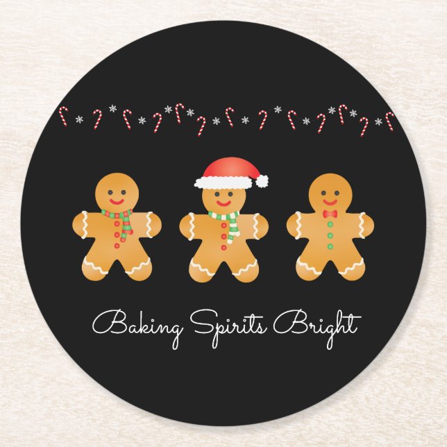 Posavasos Redondo De Papel Espíritus Brillantes Hombres De Pan (Anverso)