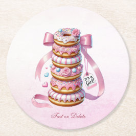 Posavasos Redondo De Papel Espolvorear Donuts Papel de cinta rosa