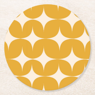 Posavasos Redondo De Papel Estallidos de estrellas Modernos Beige de mediados