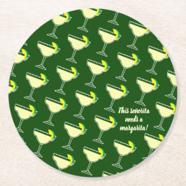 Posavasos Redondo De Papel Este señorita necesita un margarita