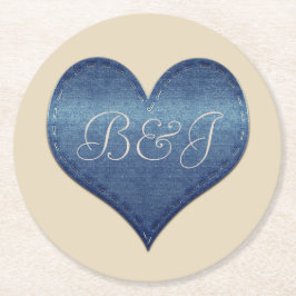 Posavasos Redondo De Papel Estilo de mezclilla genial