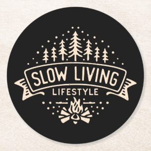 Posavasos Redondo De Papel Estilo de vida lento